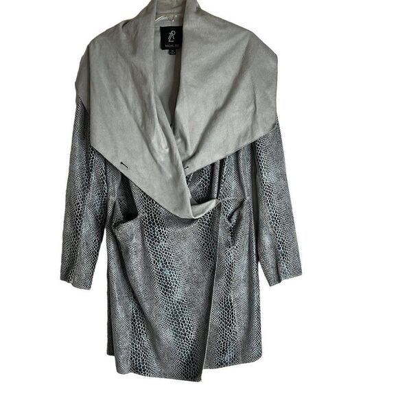 Rachel Zoe Faux Snakeskin Gray Jacket SzXS - Picture 2 of 4